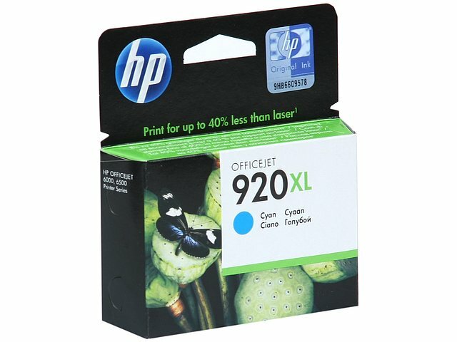 Картридж HP Картридж HP 920XL CD972AE (голубой) для Officejet 6000/6500