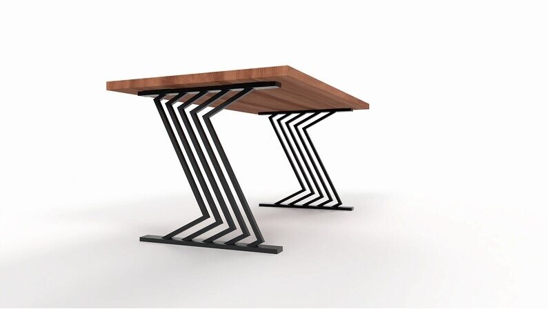 Обеденный прямоугольный универсальный стол в стиле Лофт Модель 64 - фотография № 3