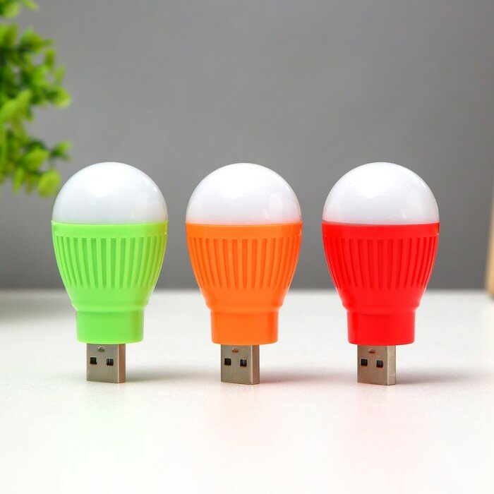 Ночник "Лампочка" LED USB микс 3,5х3,5х6,5 см - фотография № 1