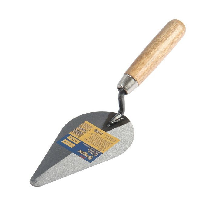 фото Кельма печника тундра, каплевидная, деревянная рукоятка, 150 мм