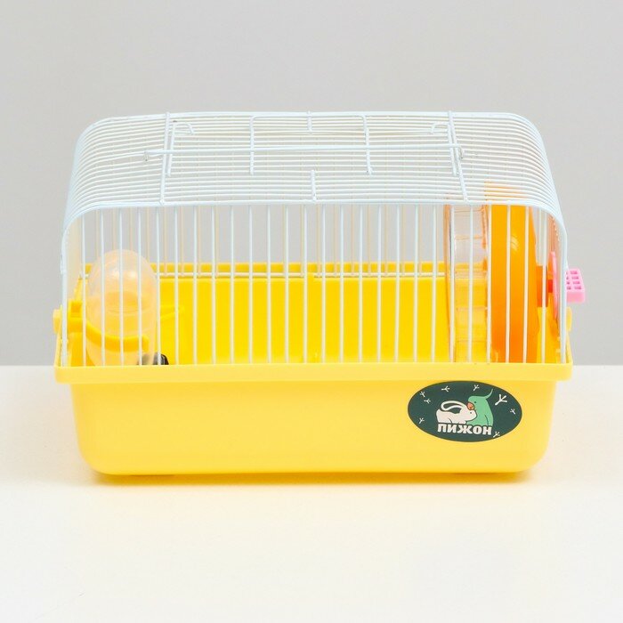 Клетка для грызунов "Пижон", 27 х 21 х 17 см, жёлтая - фотография № 2