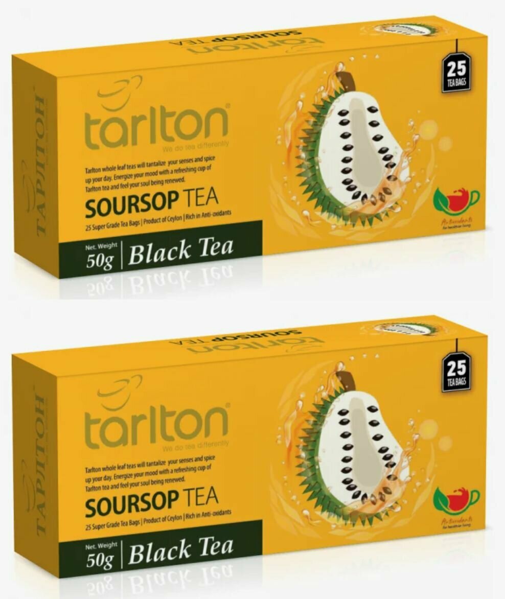 Tarlton Чай черный, Soursop, 25 шт, 2 уп - фотография № 1