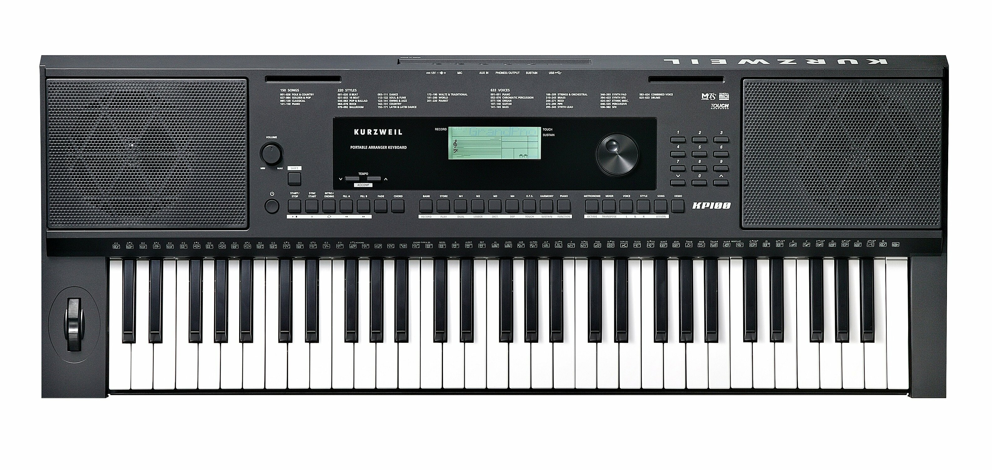 Kurzweil KP100 LB Синтезатор 61 клавиша полифония 128 цвет чёрный