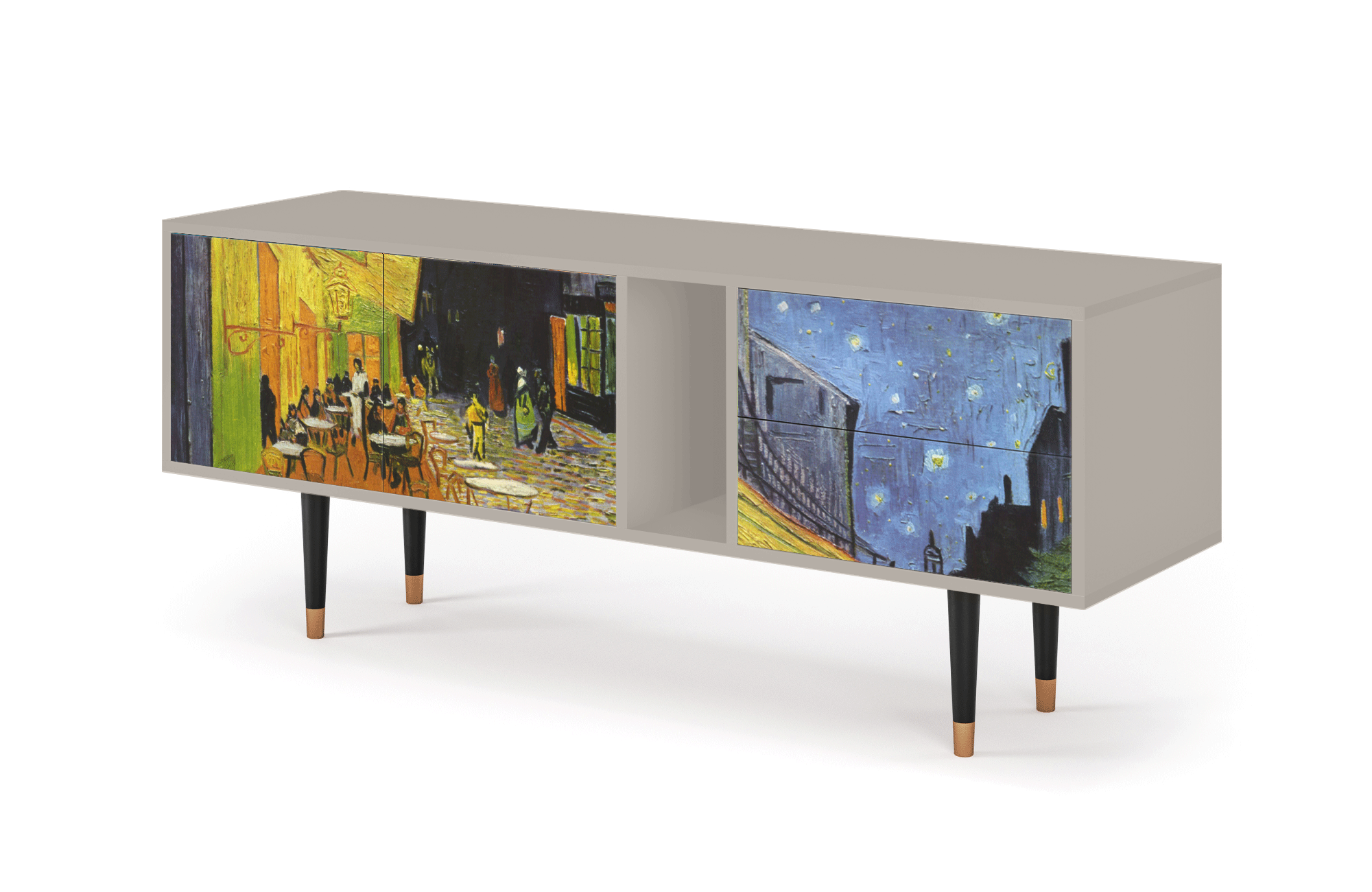 ТВ-Тумба - STORYZ - T1 Café Terrace at Night by Vincent van Gogh, 170 x 69 x 48 см, Сатин - фотография № 3