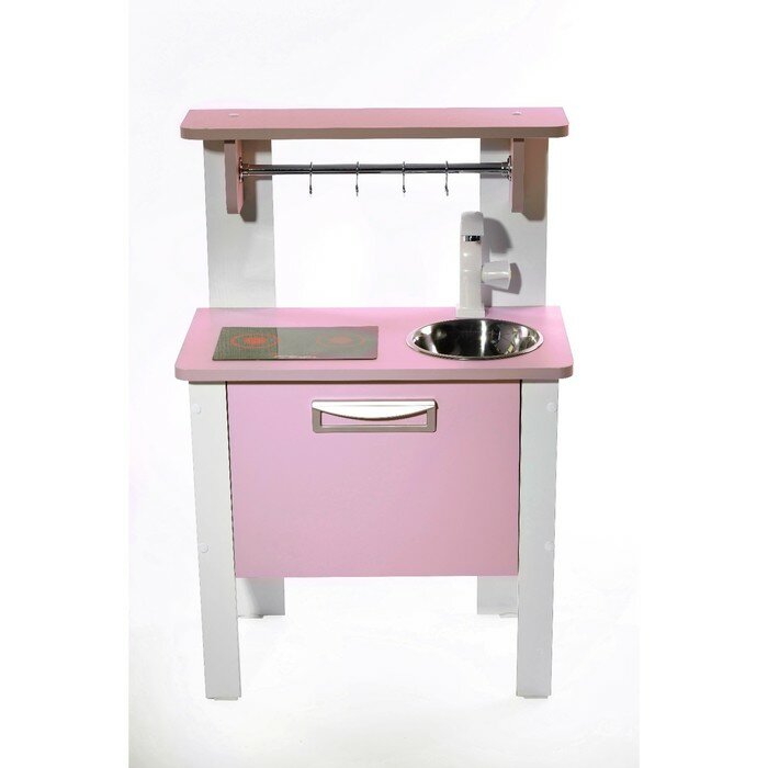 Игровая мебель «Детская кухня SITSTEP Элегантс», с имитацией плиты (наклейка), розовые фасады - фотография № 2