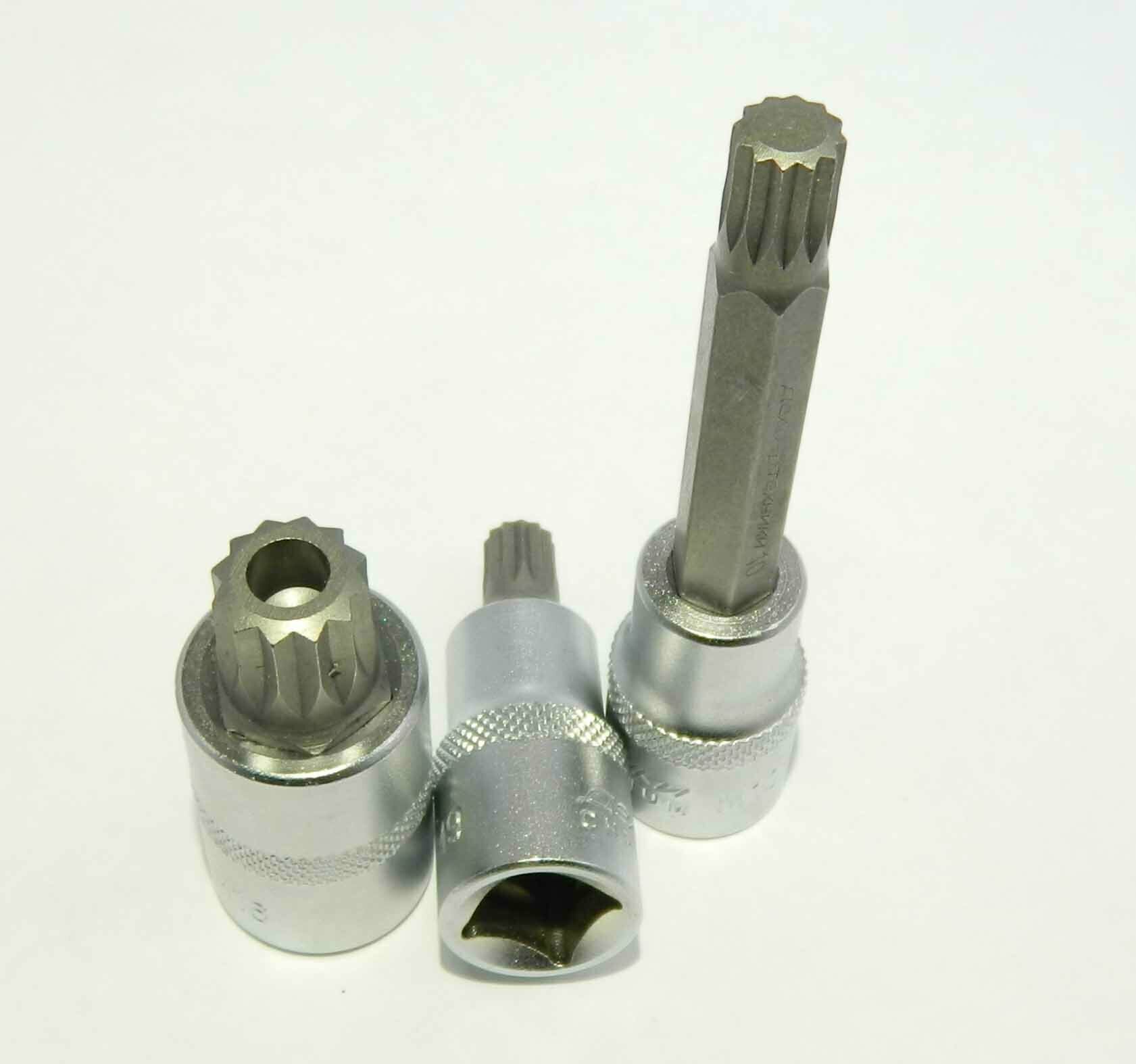 Головка со вставкой Spline 1/2 М16 L100мм.с отверстием, 625466