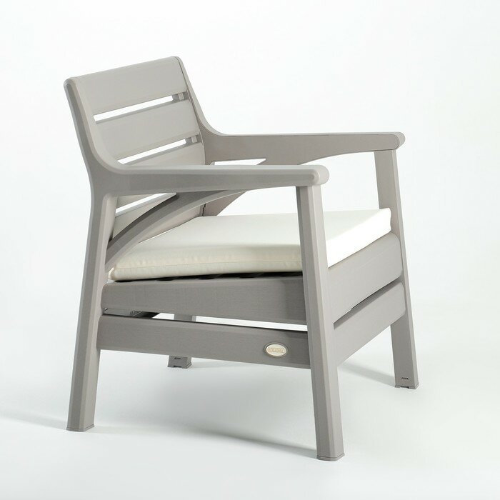 Шафран Набор садовой мебели "Евпатория" 3 предмета: 2 кресла, стол, цвет серый - фотография № 9