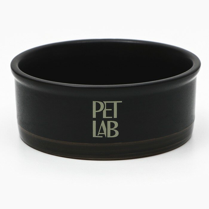 Pet Lab Керамическая миска 300 мл, чёрная - фотография № 4