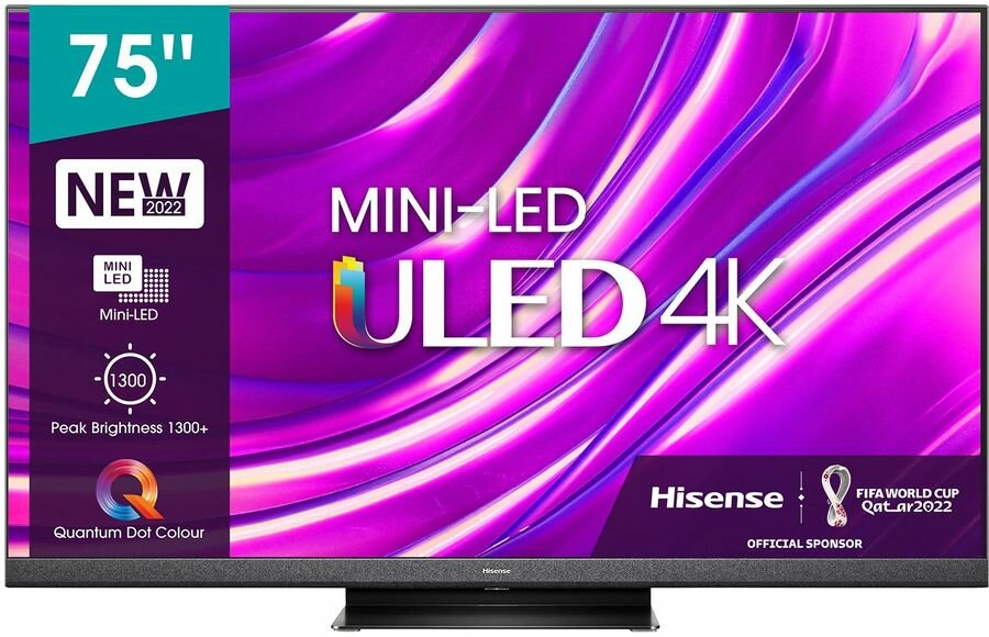 Телевизор 75" Hisense 75U8HQ черный (Ultra HD 4K, 120Hz), Smart TV