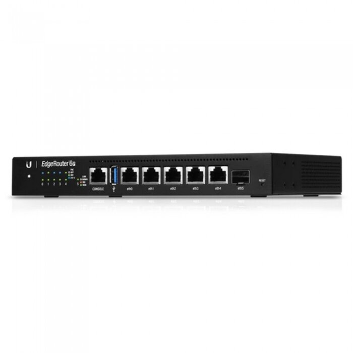 EdgeRouter 6P [ER-6P-EU] Ubiquiti маршрутизатор 4 ядра (1 ГГц), 5х 1G RJ45, 1х SFP, раздача PoE