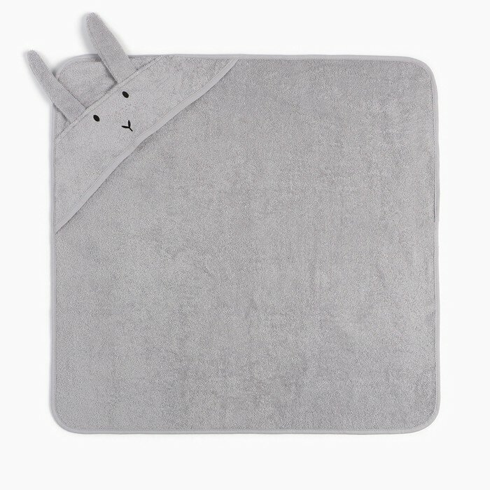 Набор Крошка Я (полотенце-уголок, рукавица, нагрудник), серый, 100% хл, 360 гр/м2 - фотография № 2