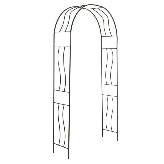 Арка садовая разборная 240 × 125 × 365 см металл зелёная «Волна»