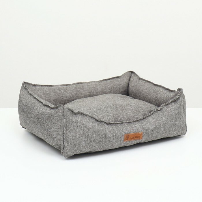 Лежанка со съемной подушкой, рогожка, 45 х 35 х 13 см - фотография № 1