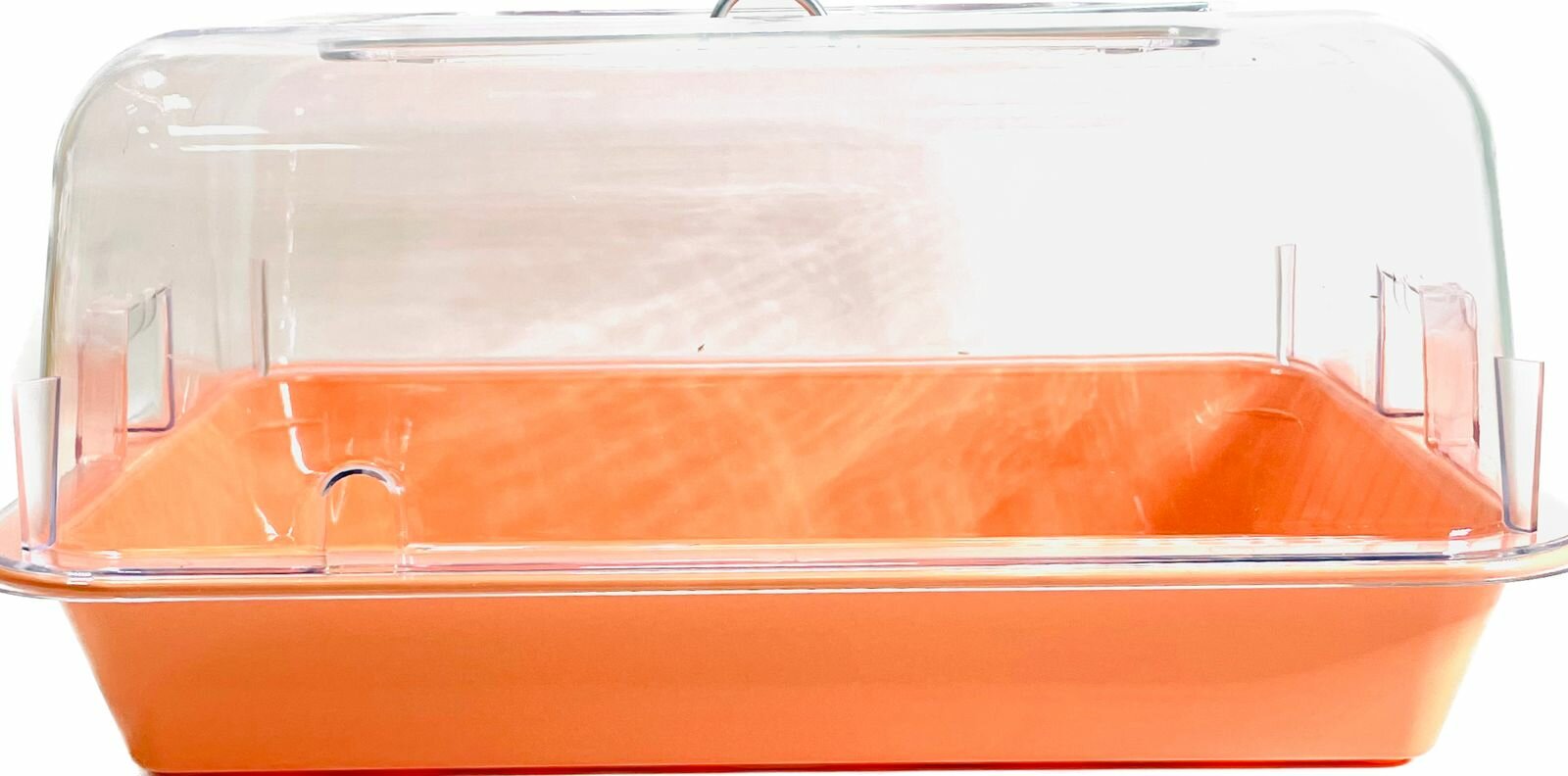 Клетка-террариум Зооэкспресс, для грызунов с метал. дверкой, 33х24х15, малый, оранжевый - фотография № 2