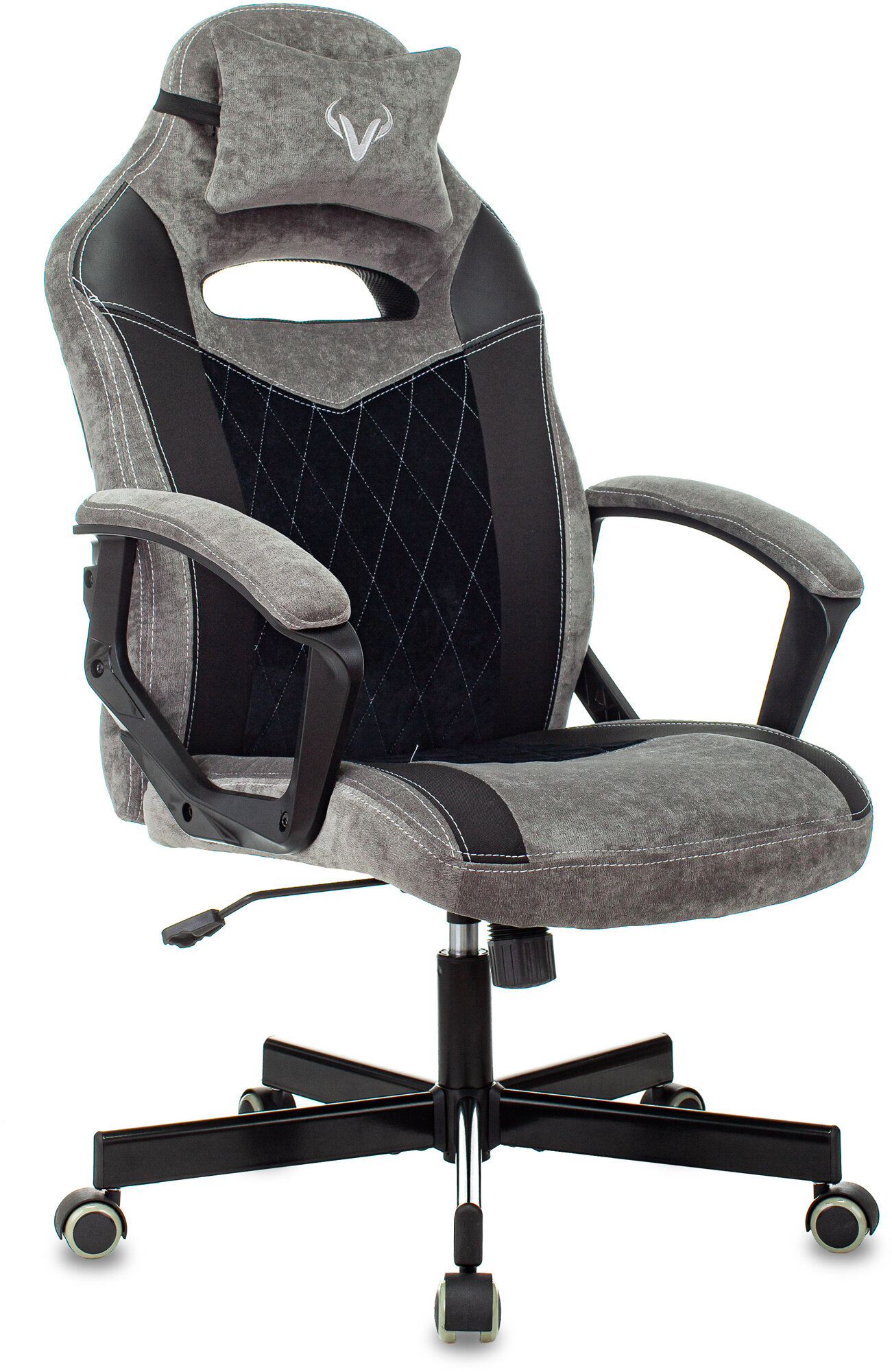 Игровое кресло ZOMBIE VIKING 6 KNIGHT B, серый/черный, с мягкими подлокотниками