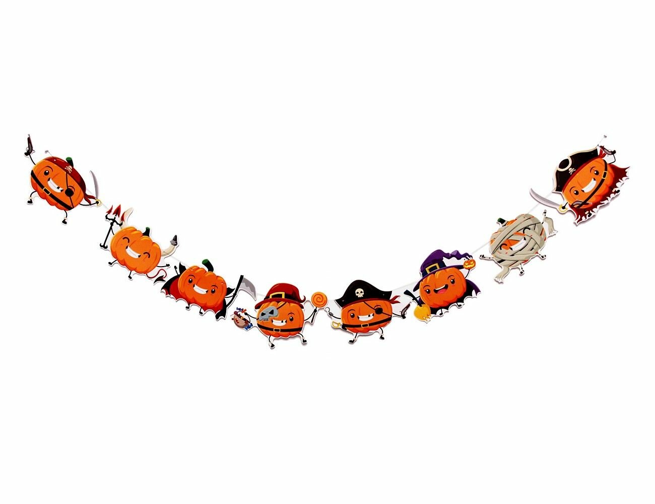 фото Бумажная гирлянда для Хэллоуина праздничные тыквы, Serpantin
