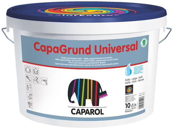 Капарол Капагрунд Универсал средство грунтовочное белый (10л) / CAPAROL Capagrund Universal краска грунтовочная с высокой паропроницаемостью (10л)