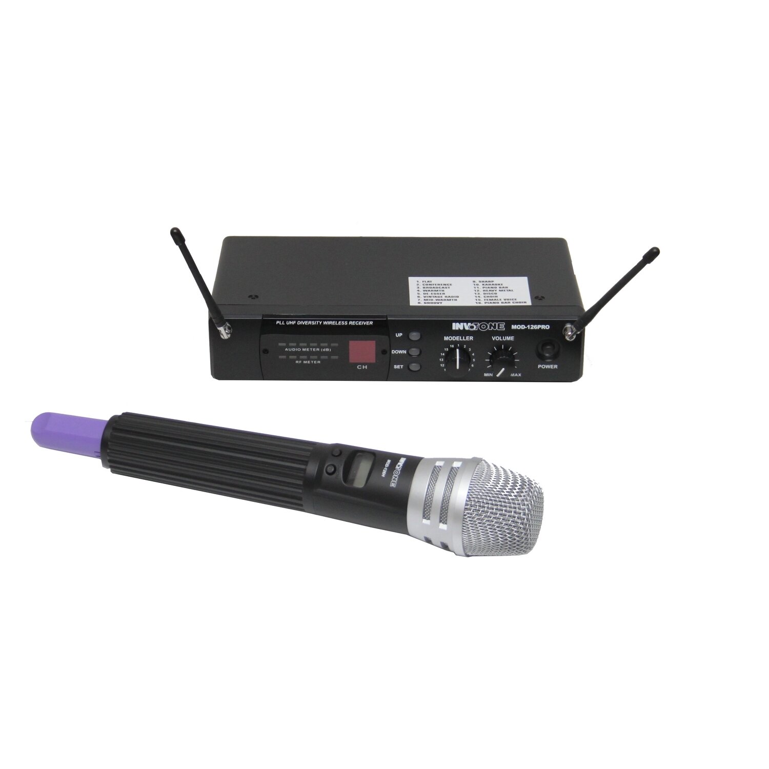 INVOTONE MOD126HH двухантенная радиосистема с микрофоном DSP UHF 710-726 МГц с/ш >90дБ
