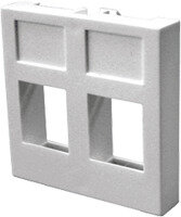Вставка 45x45 на 2 кейстоуна, белая, LANMASTER LAN-SIP-24R-WH