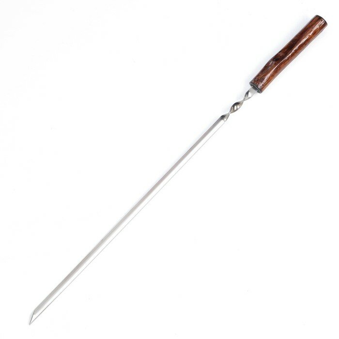 Шампур уголок, с деревянной ручкой "Эко" рабочая часть - 50 см, 73 х 1.2 см, сталь - 2 мм, - фотография № 2