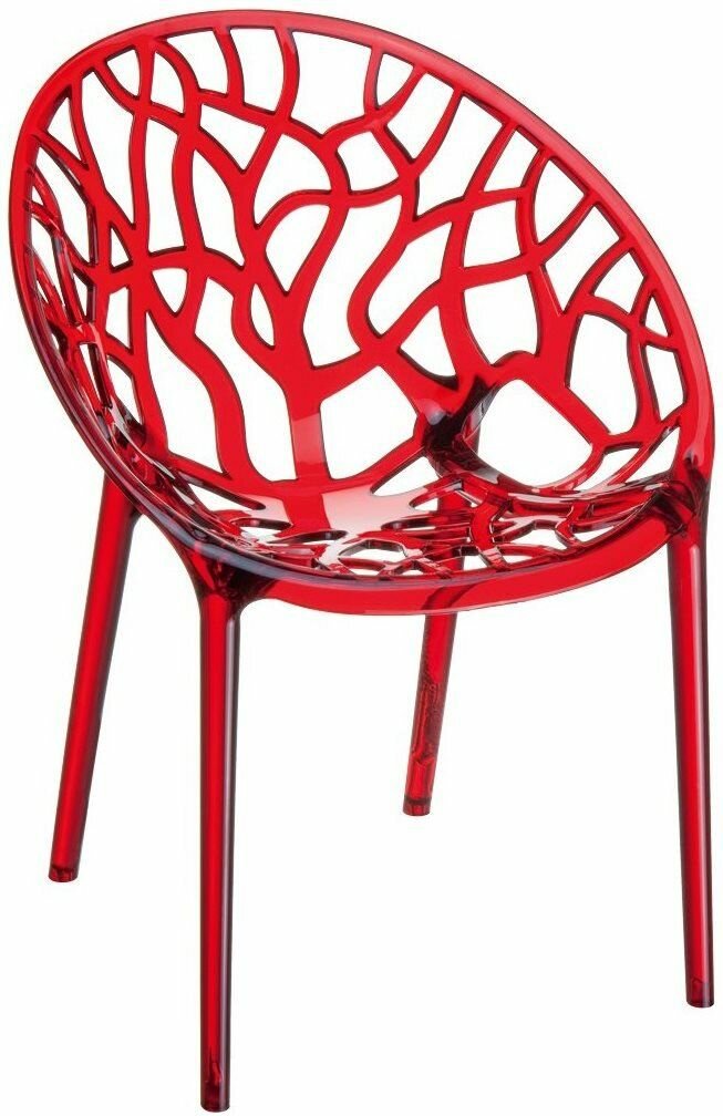 Кресло прозрачное ReeHouse Crystal Красный - фотография № 1