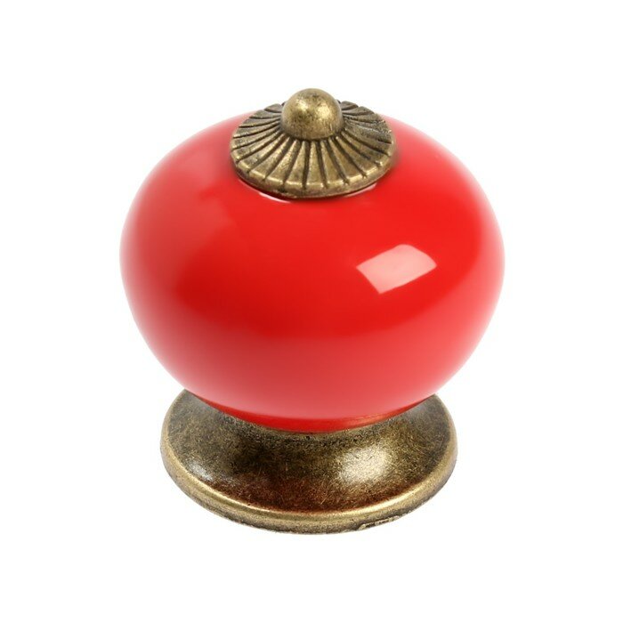 Ручка кнопка DOME Ceramics 003, керамическая, красная - фотография № 2