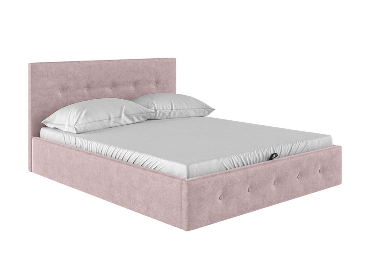 Кровать с подъемным механизмом Первый Мебельный Колумбия ПМ Розовый, велюр 140х200 см