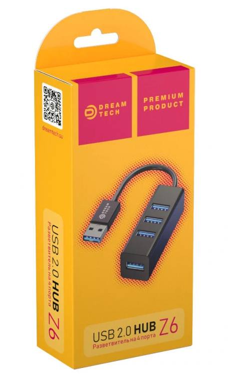 USB Hub на 4 Usb, Z6 Dream, черный — фото 2
