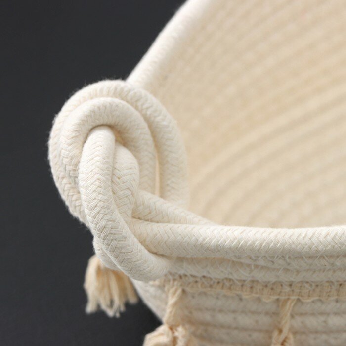 Доляна Корзина для хранения плетёная ручной работы Доляна «Вилена», 38×19×12,5 см, цвет белый - фотография № 4