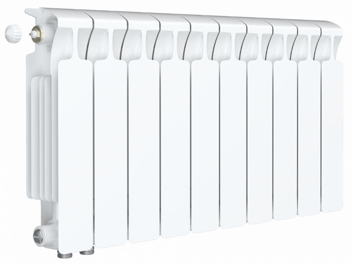 Биметаллический радиатор Rifar Monolit 350 10 секций, НП, правое, MVR
