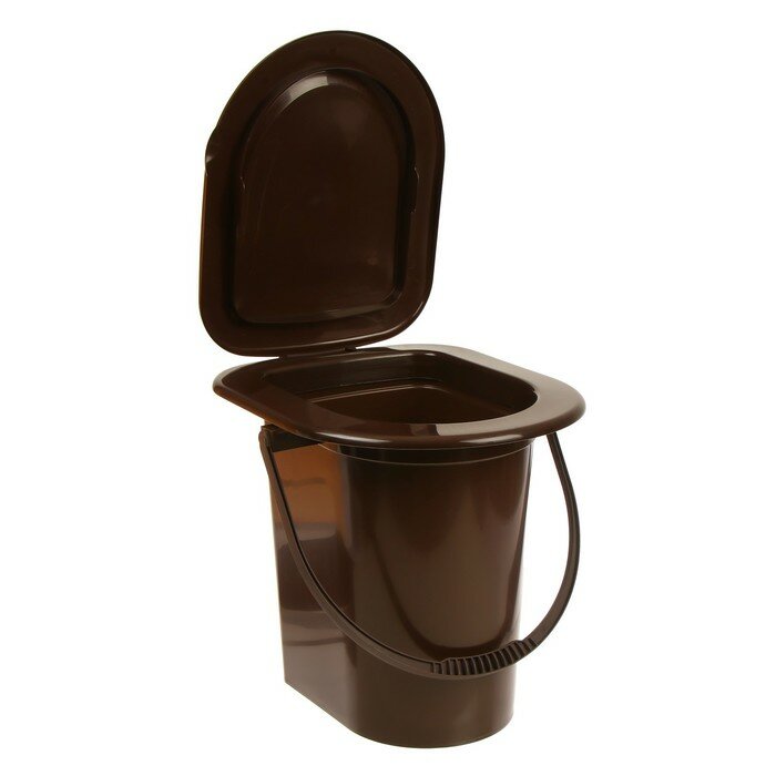 Ведро-туалет, h = 40 см, 17 л, со съёмным горшком, коричневое - фотография № 4