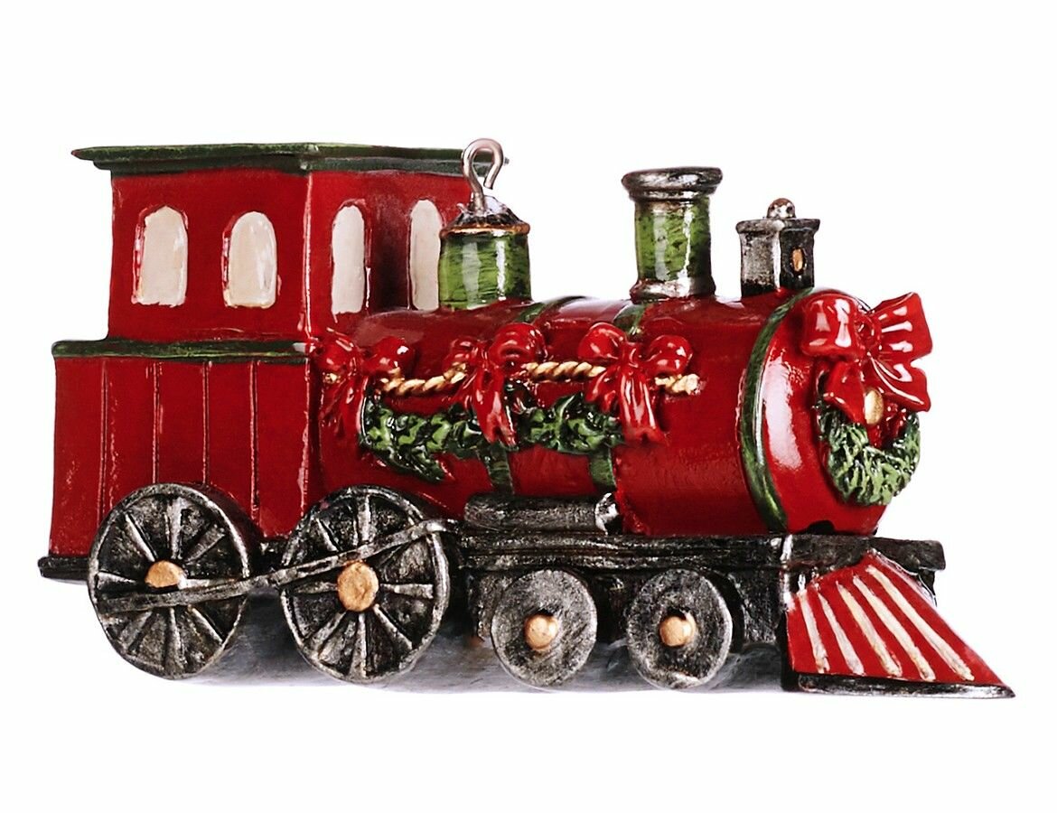 Елочная игрушка локомотив санты полистоун 11 см подвеска Goodwill D46060