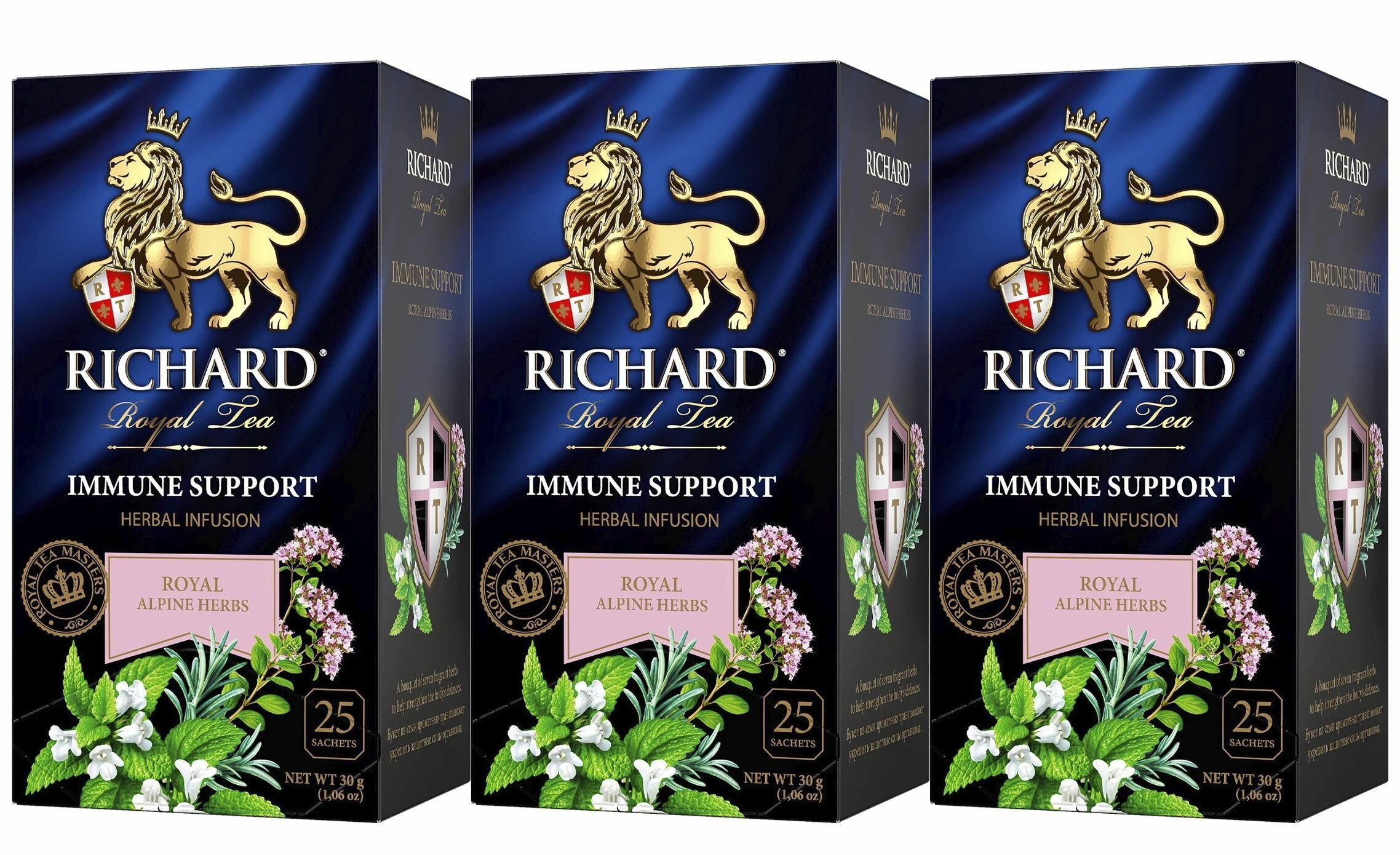 Richard Royal чай Alpine Herbs Immune Support 25пак - 3 штуки - фотография № 1
