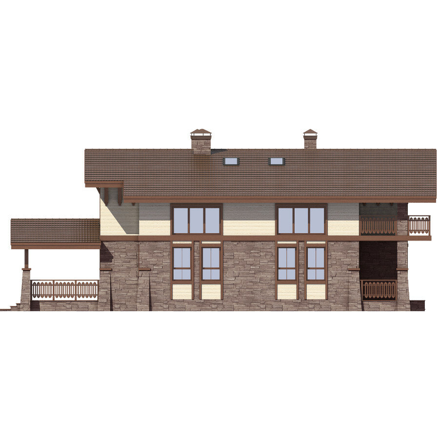 62-23-Catalog-Plans - Проект двухэтажного дома из газобетона с террасой - фотография № 5