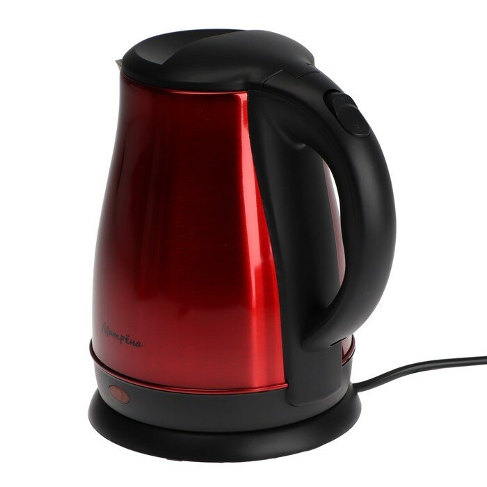 Чайник электрический матрёна MA-003, металл, 1.8 л, 1500 Вт, красный - фотография № 2