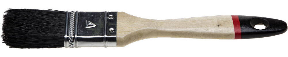 Плоская кисть STAYER Universal 25 мм 1 черная натуральная щетина деревянная ручка (01022-025)