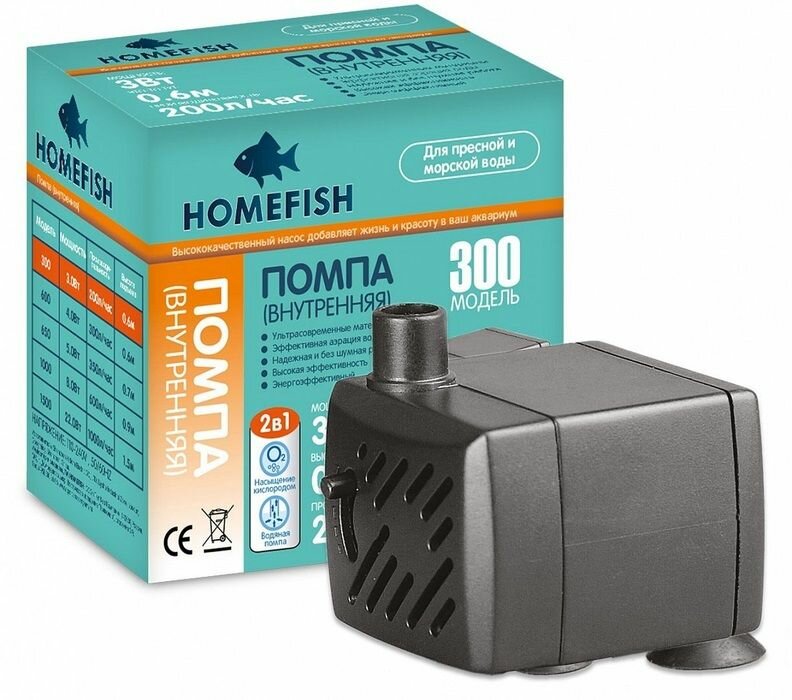 HOMEFISH до 40 л помпа для аквариума 300 , 68456 (10 шт)