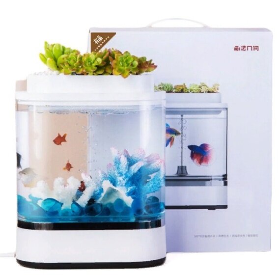 Аквариум XIAOMI Geometry Lazy Fish Tank Aquaponics Mini HF-JHYG005 - фотография № 2