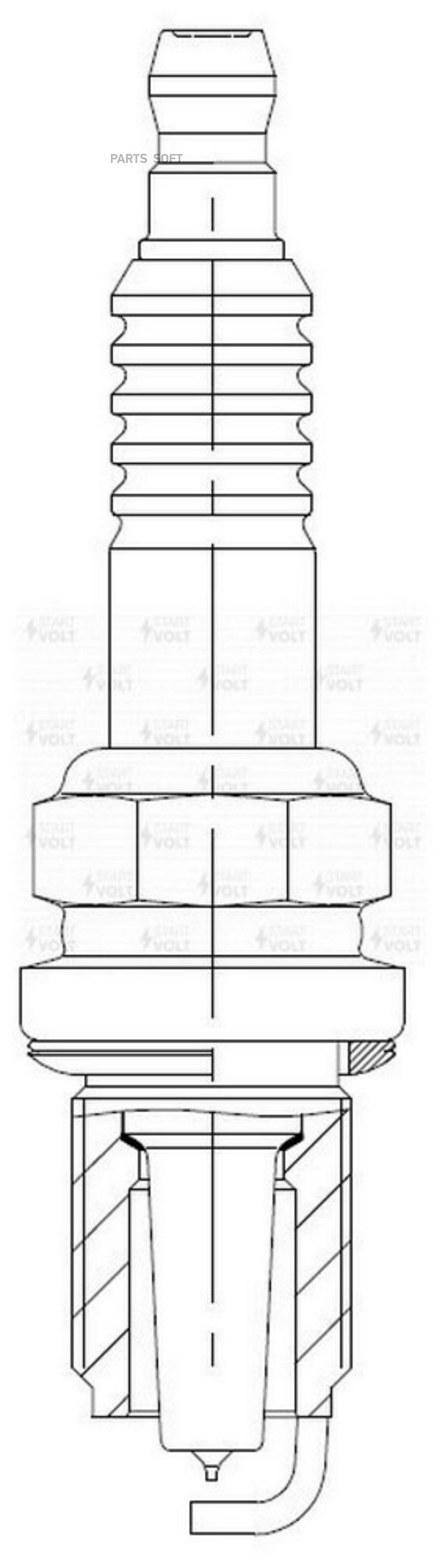 STARTVOLT VSP 0808 Свеча зажигания (1 шт) Hyundai Accent (Tagaz) (00-) 1.5i/1.6i/Kia Spectra STARTVOLT VSP 0808