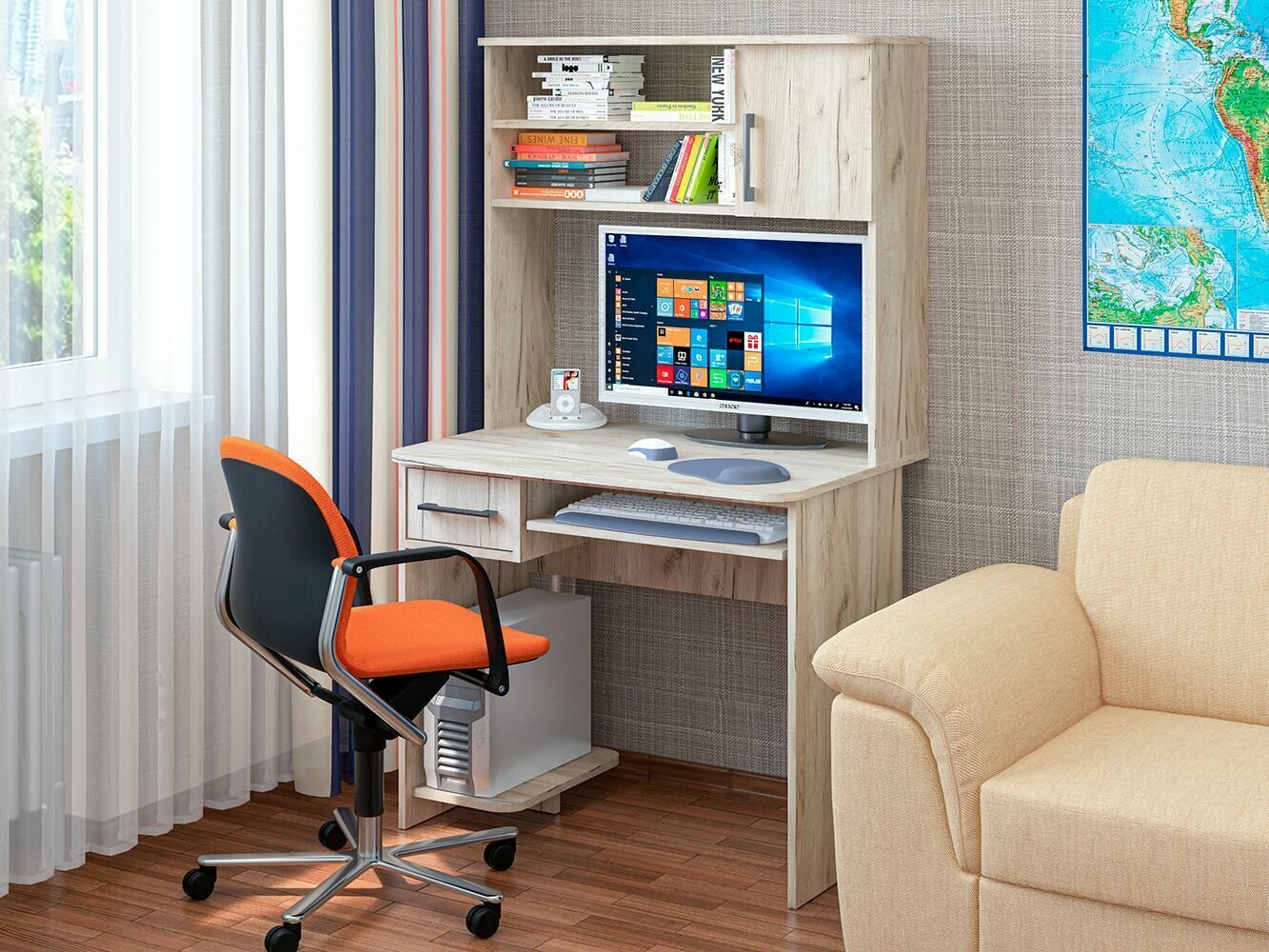 фото Стол компьютерный СК-15 кр.сер.