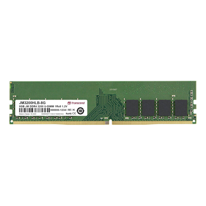 Модуль памяти Transcend DDR4 DIMM 8Gb 3200МГц CL22 1,2V (JM3200HLB-8G)