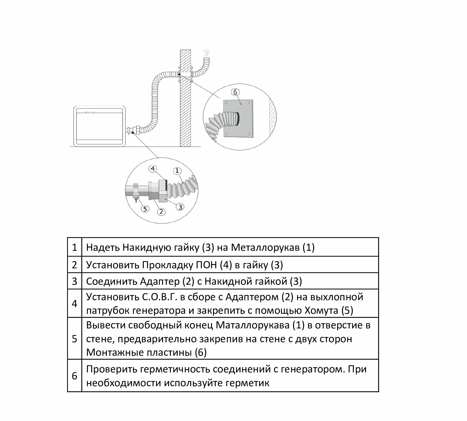 Вход 22мм Гофра 35мм Длина 2м STACORT Отвод выхлопных газов генератора - фотография № 6