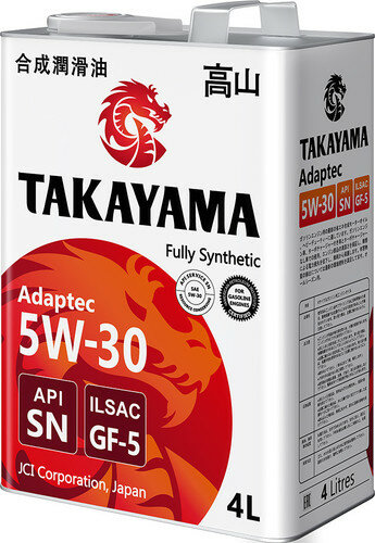 TAKAYAMA Adaptec SAE 5W-30 API SN ILSAC GF-5 4л металл (605585/605043)