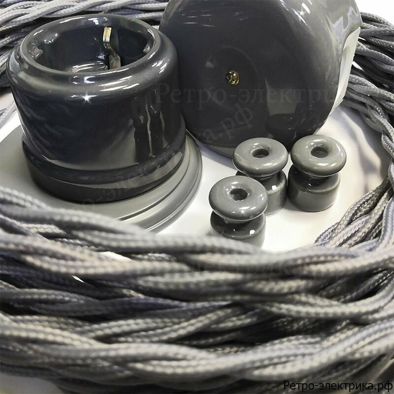 Электрический кабель Царский Стиль 2х0.75 мм2, 15 м, титан - фотография № 2