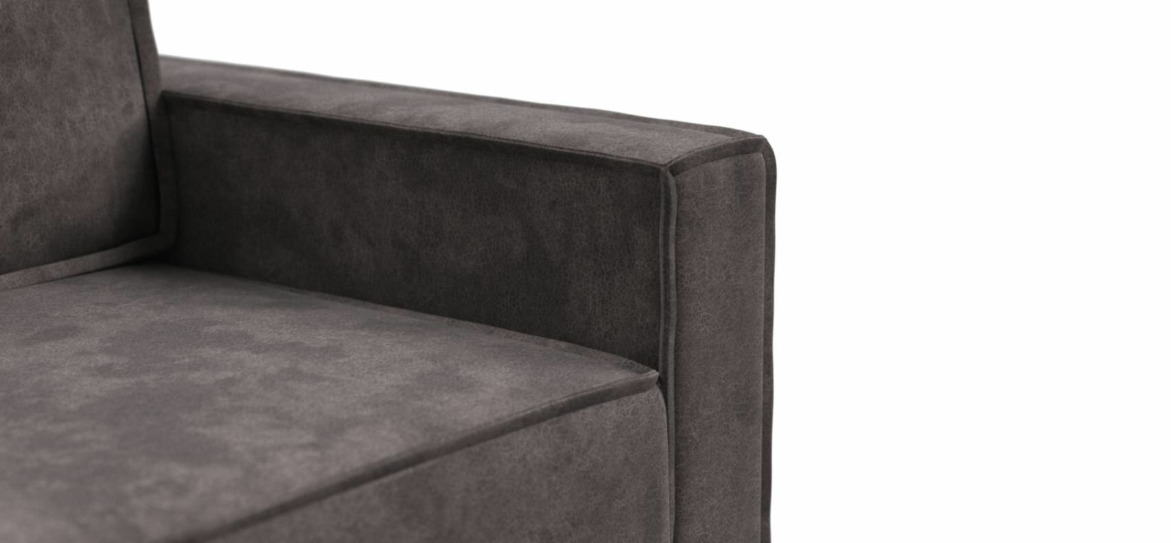 Прямой диван-кровать Оскар 2, выкатной EASY ROLL, велюр Alkantara серый, 167x112x94 см - фотография № 10