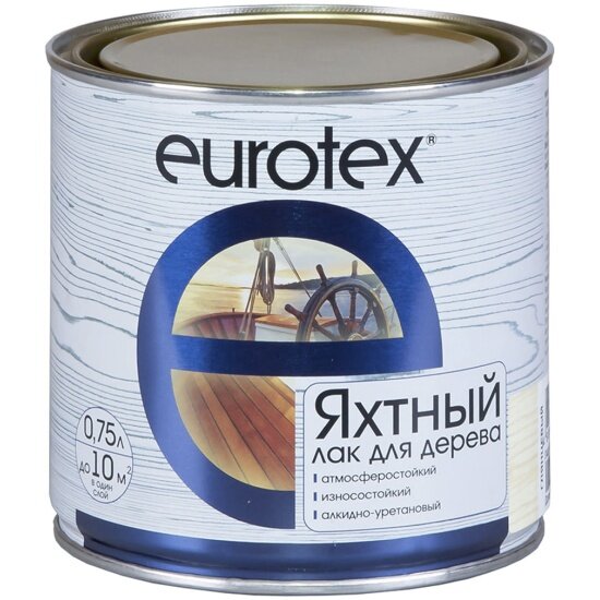 Лак яхтный EUROTEX , алкидно-уретановый, глянцевый, 0,75 л