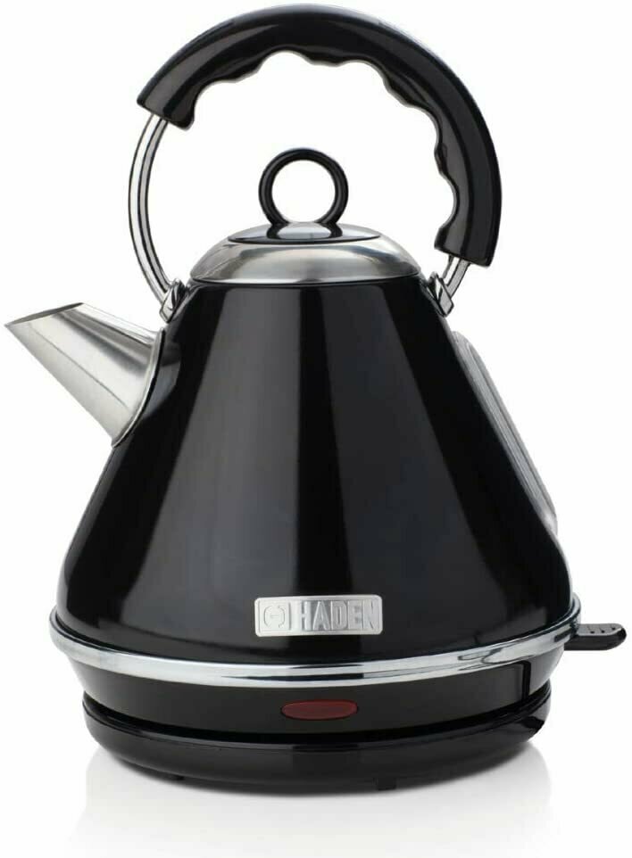 Чайник Haden CE17, черный (Haden Boston Cordless Kettle - Electric Pyramid Fast Boil Kettle, 3000W, 1.7 Litre, Black - CE17) - фотография № 1