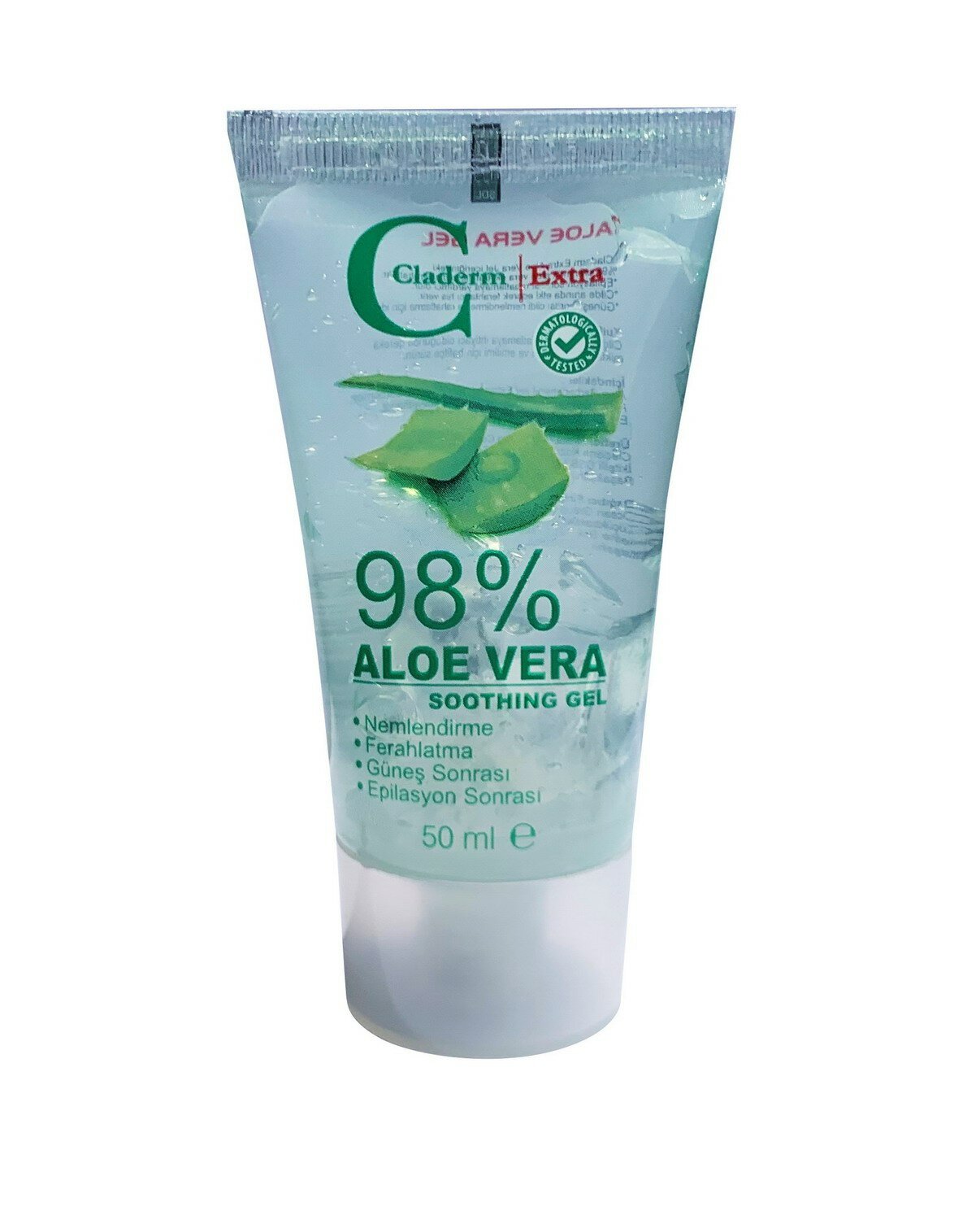 Гель для лица и тела Claderm 98% Aloe Vera Soothing gel 98% Алоэ Вера Успокаивающий и Увлажняющий 50