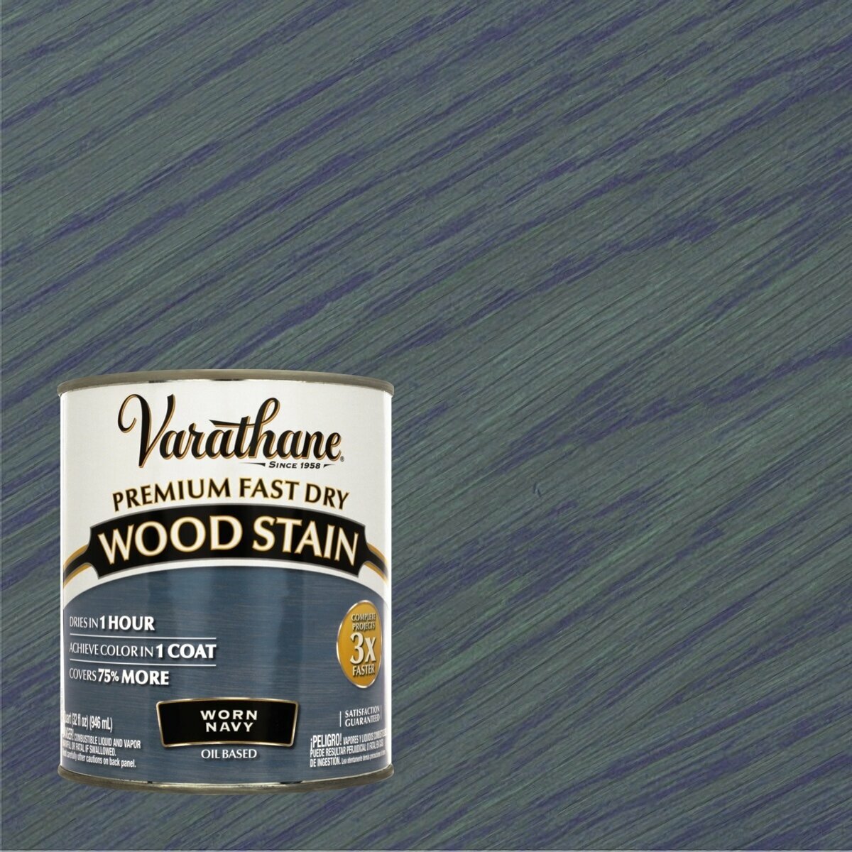 Быстросохнущая морилка на масляной основе Varathane Fast Dry Wood Stain 946 мл Выветренный синий 297428