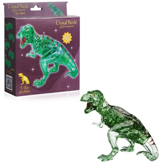 Пазл 3D Crystal Puzzle Динозавр T-Rex зеленый со стикерами